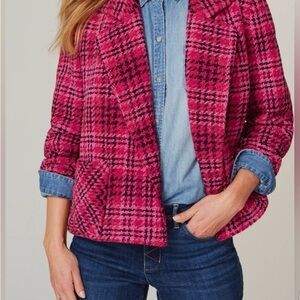 🎀 J. Jill Chenille Plaid Swing Blazer